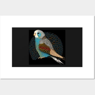 Aboriginal Art Inspired Bird a digital dot art painting Posters and Art